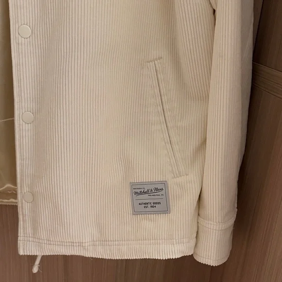 Mitchell & Ness nwot NY Yankees Cream Corduroy Jacket with large - Picture 6 of 8